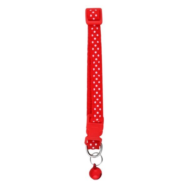 Petbroo Red Polka Dot Print Cat Collar with Bell (12x1cm)