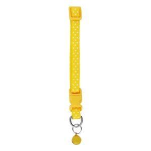 Petbroo Yellow Polka Dot Cat Collar with Bell (12x1cm)