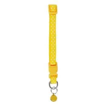 Petbroo Yellow Polka Dot Cat Collar with Bell (12x1cm)