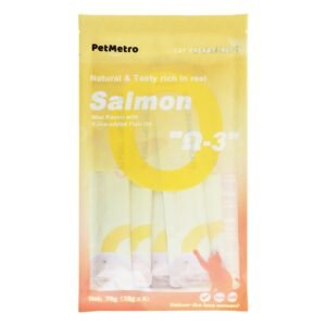 PetMetro Mini Creamy Cat Treats with Salmon, 5 x 15 g