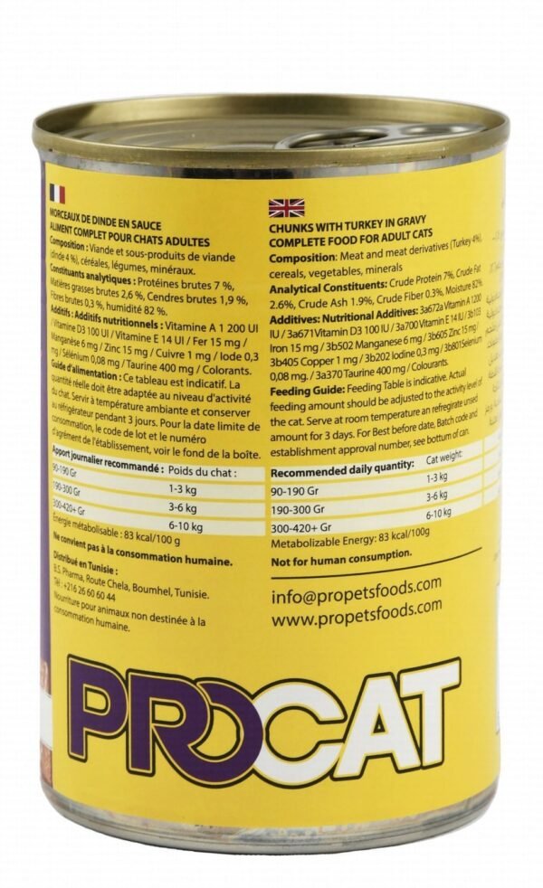Procat Turkey Wet Cat Food, 415 g