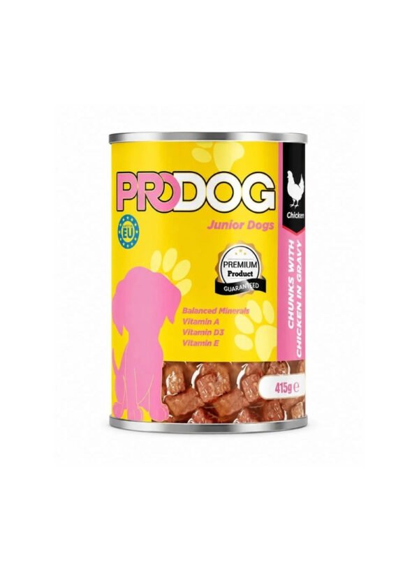 Prodog Wet Food with Chicken Chunks in Gravy for Junior Dogs, 415 g