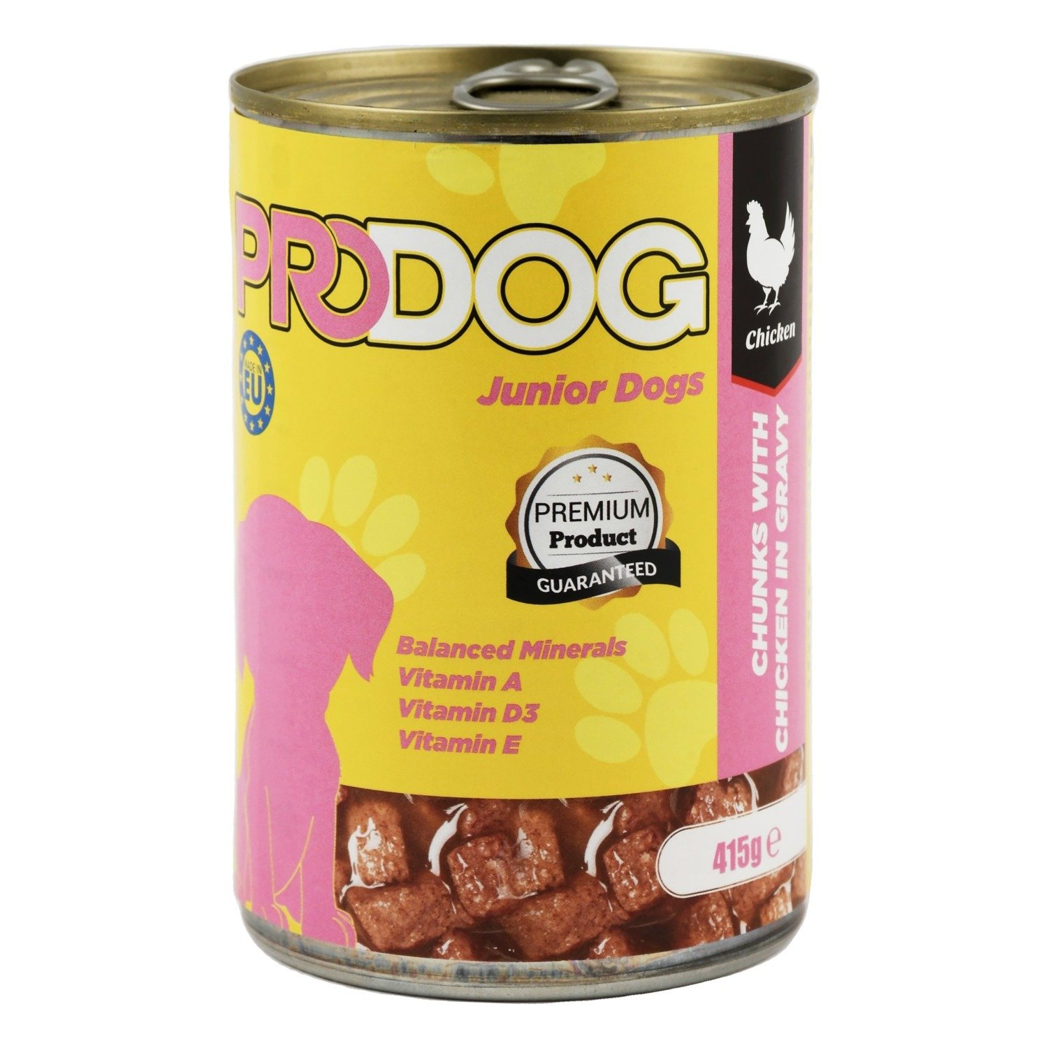 Prodog Wet Food with Chicken Chunks in Gravy for Junior Dogs, 415 g