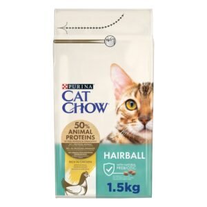 Purina Cat Chow Hairball Control Dry Food with Chicken for Adult Cats, 1.5 kg