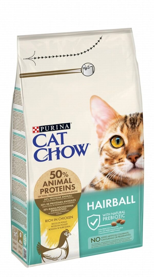 Purina Cat Chow Hairball Control Dry Food with Chicken for Adult Cats, 1.5 kg