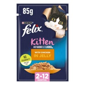 Purina Felix As Good As It Looks Wet Food with Chicken in Jelly for Kittens, 85 g
