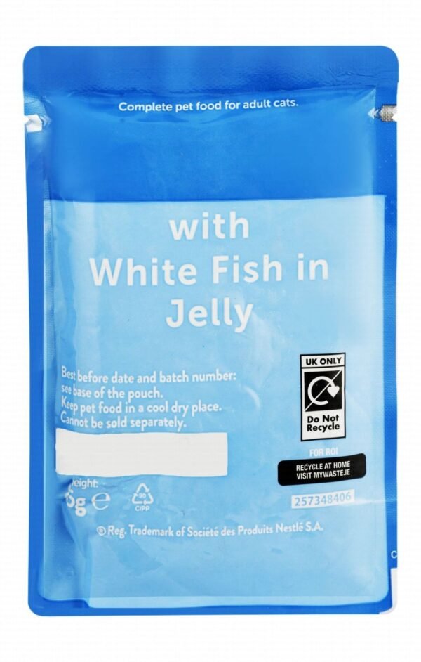 Purina Felix Wet Food with White Fish in Jelly for Adult Cats, 85 g