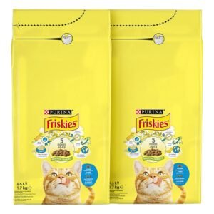 Purina Friskies Dry Food with Salmon for Adult Cats (20% Off), 2 x 1.7 kg