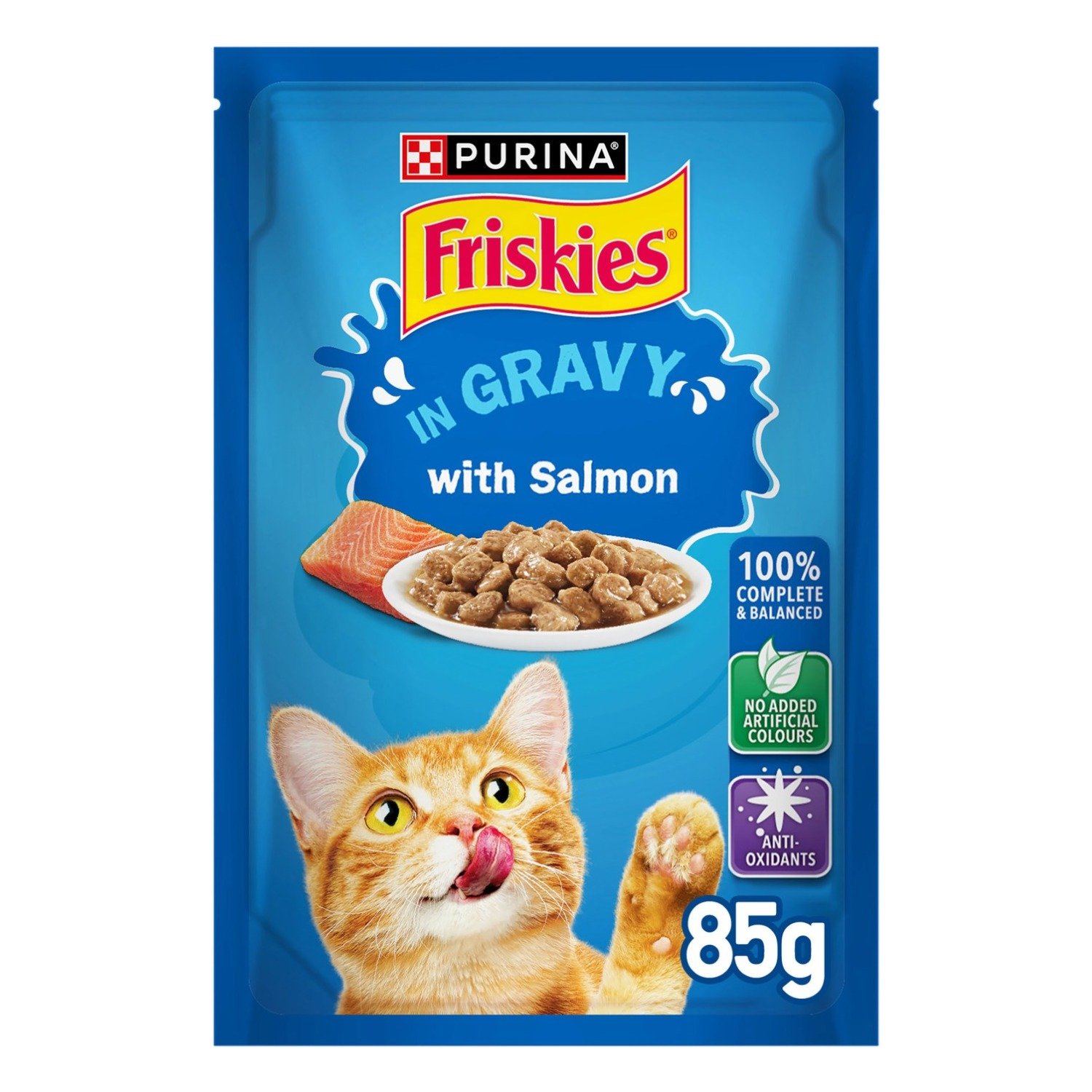 Purina Friskies Wet Cat Food with Salmon in Gravy, 85 g