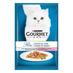 Purina Gourmet Perle Wet Food with Ocean Fish & Shrimp for Adult Cats, 85 g