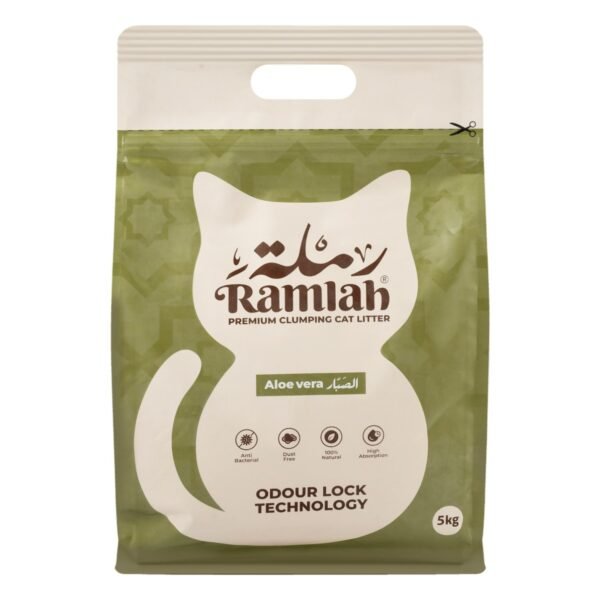Ramlah Antibacterial Clumping Cat Litter Aloe Vera Scent, 5 kg