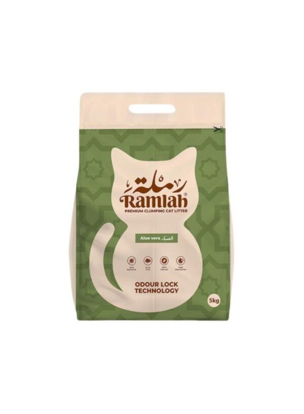 Ramlah Antibacterial Clumping Cat Litter Aloe Vera Scent, 5 kg