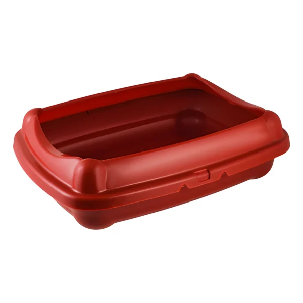 Red Cat Litter Tray with Rim (14x41x35cm)