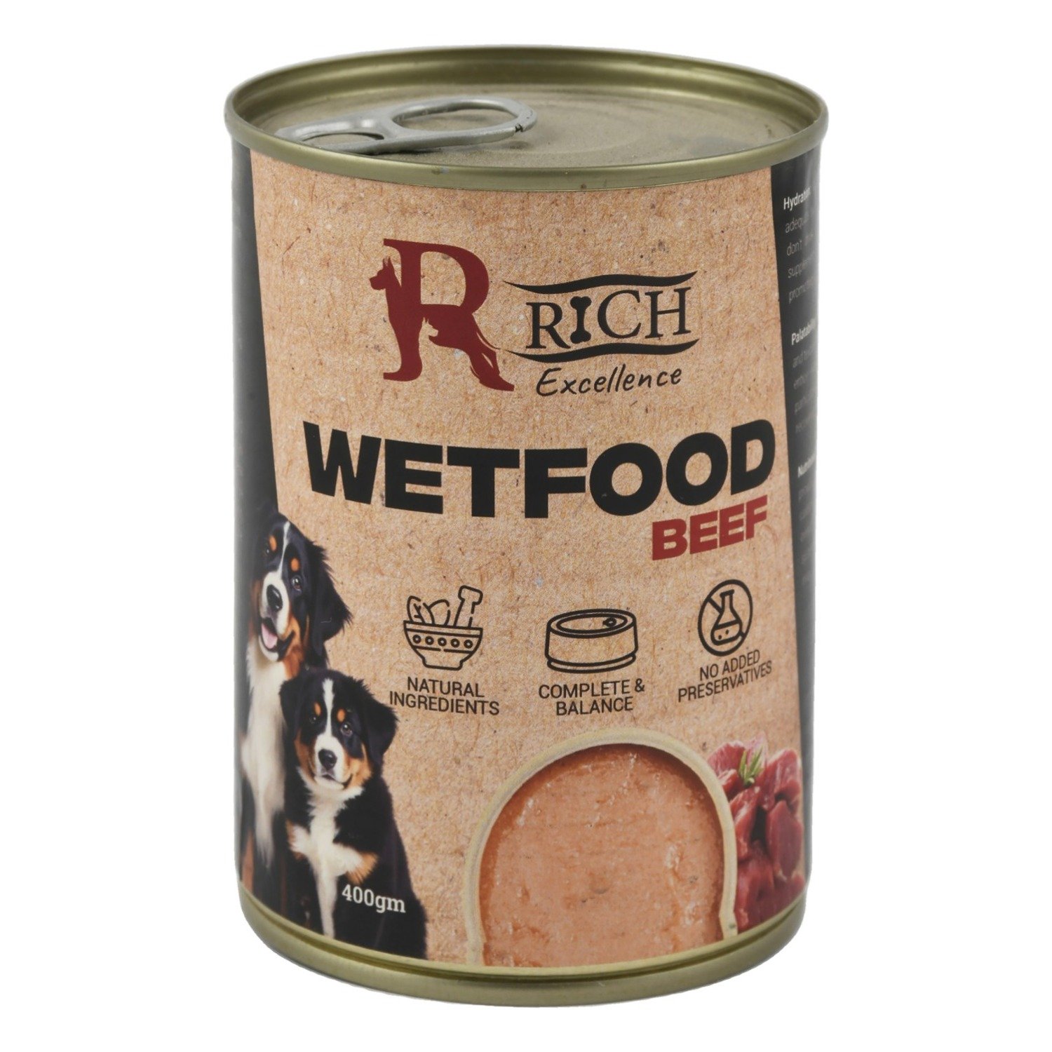 Rich Excellence Wet Dog Food with Beef, 400 g