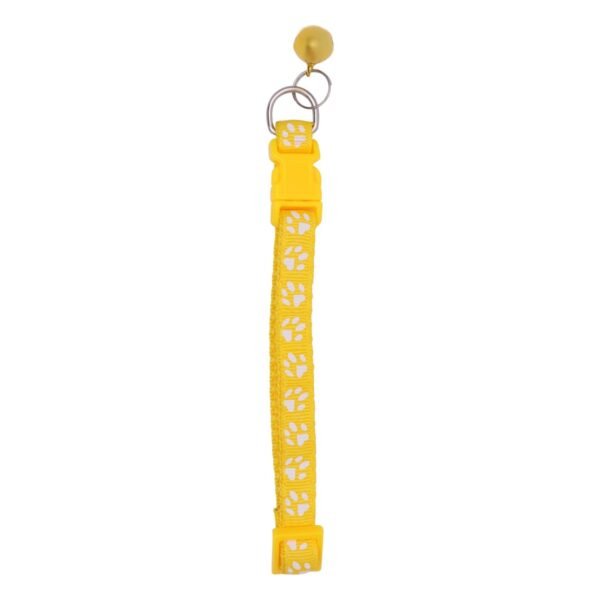Saas Yellow Paw Print Pet Collar with Bell
