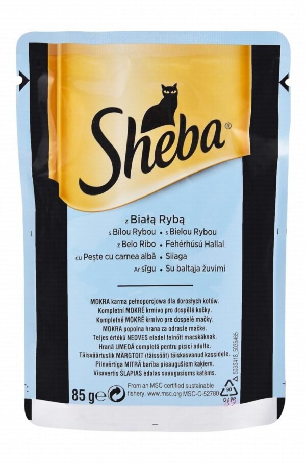 Sheba Wet Food with Whitefish for Adult Cats, 85 g
