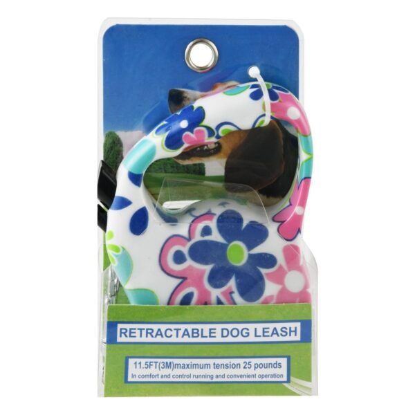 SJ Small Multicolored Floral Print 3m Retractable Leash for Dogs (Up to 11.3kg)