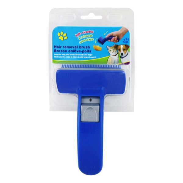 Small Blue Self Cleaning Pet Hair Removal Brush