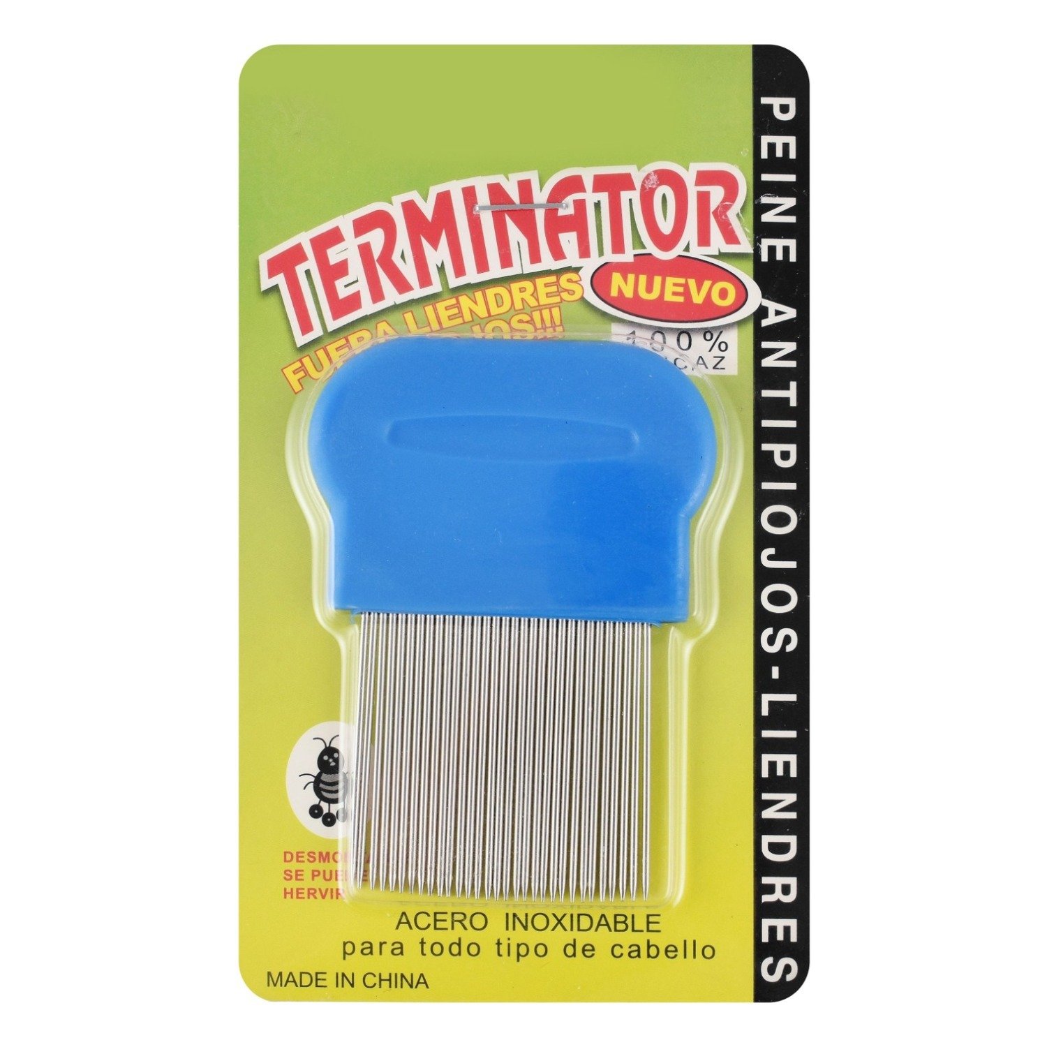 Terminator Blue Stainless Steel Pet Flea Comb