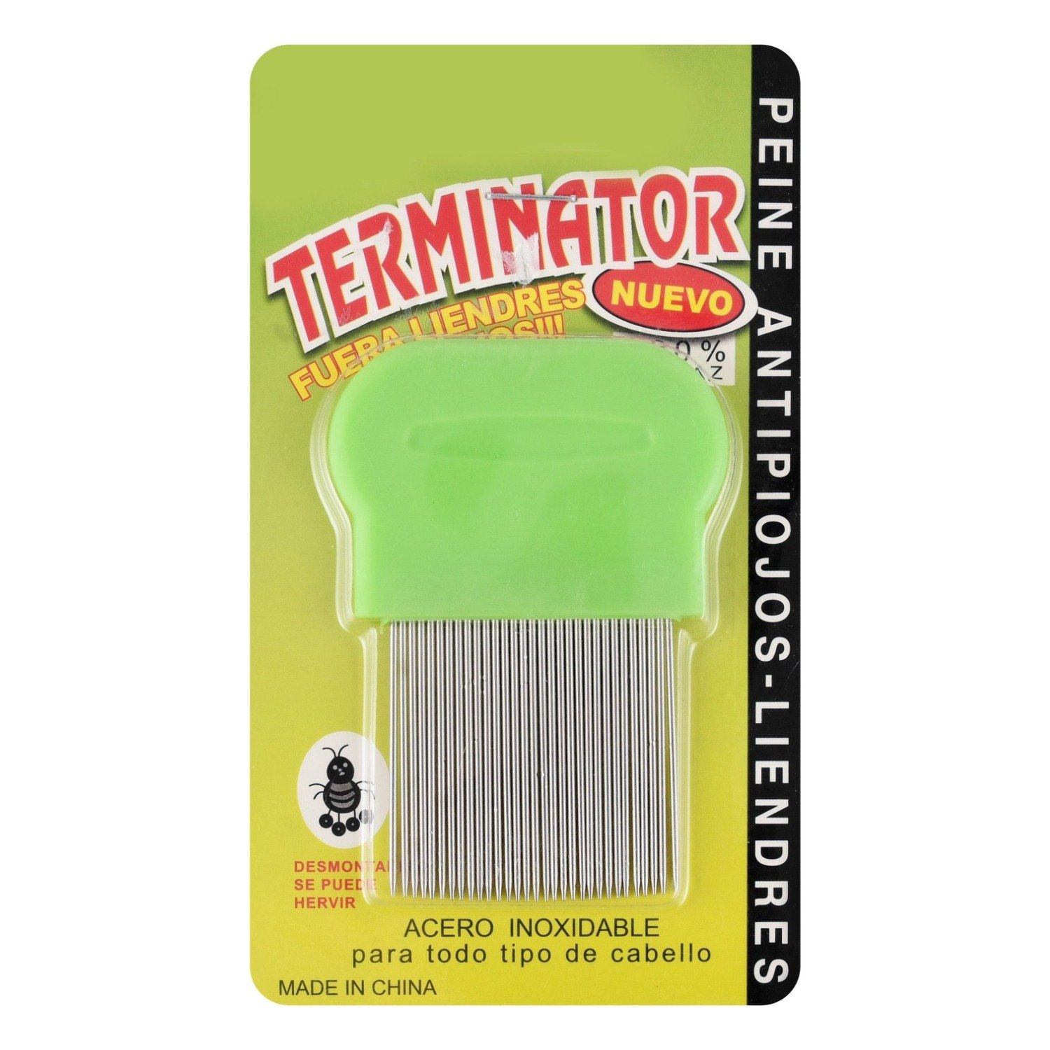 Terminator Green Stainless Steel Pet Flea Comb