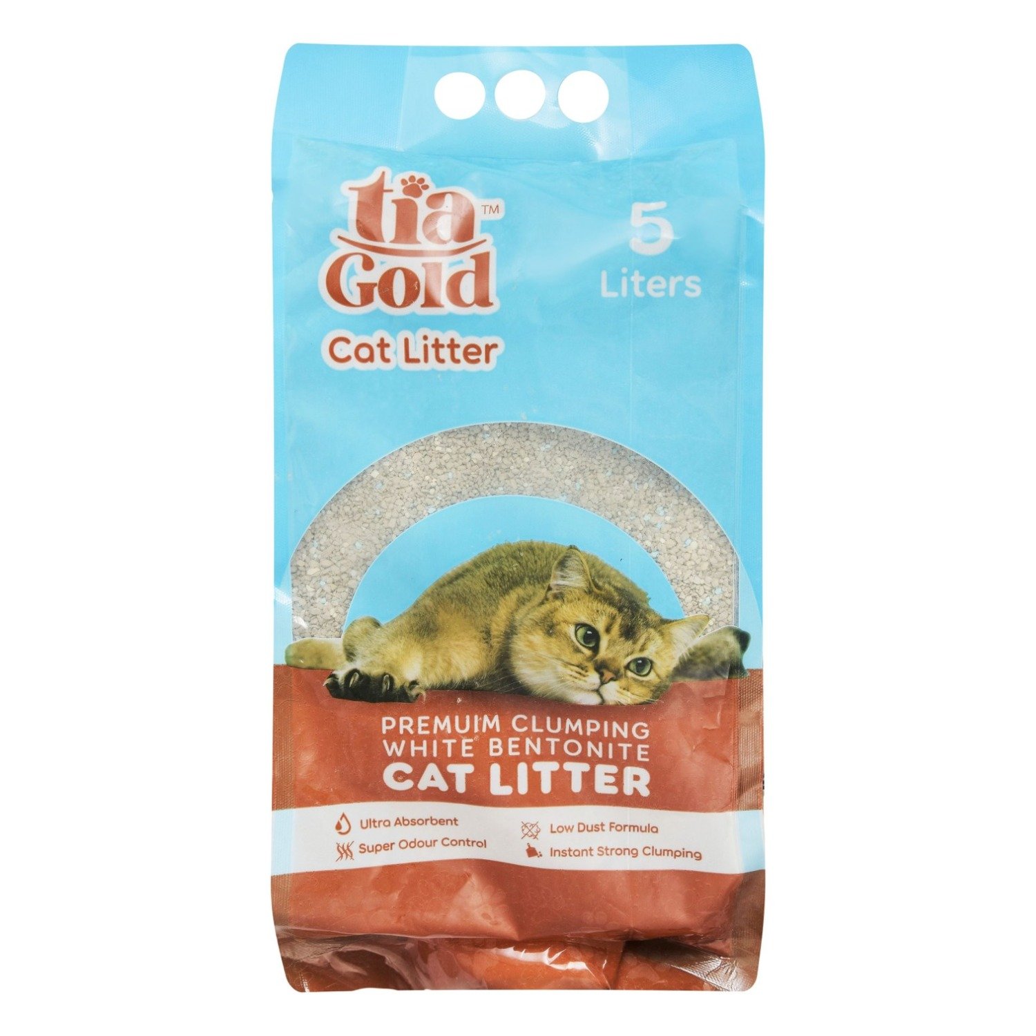 Tia Gold White Bentonite Clumping Cat Litter Soap Scent, 5 L