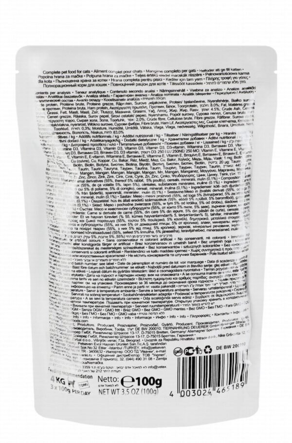 Tomi Wet Cat Food with Poultry & Rabbit, 100 g
