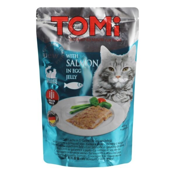 Tomi Wet Cat Food with Salmon in Egg Jelly, 100 g