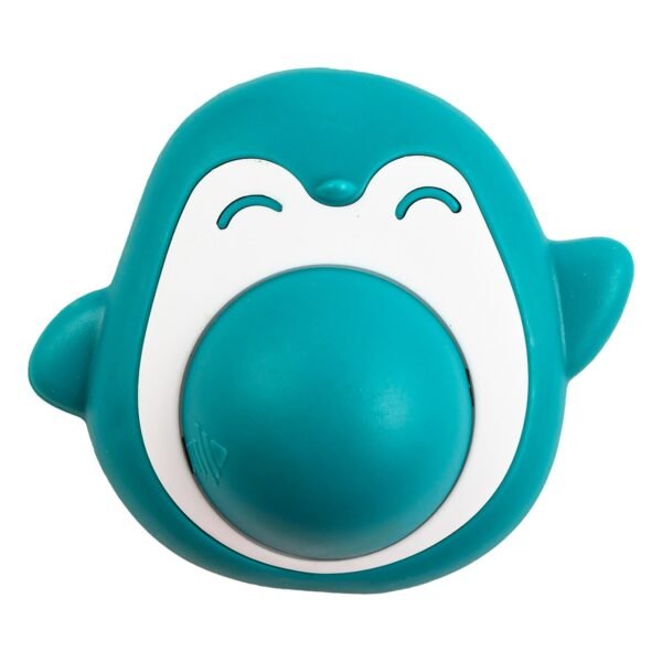 Turquoise & White Penguin Shaped Rotating Ball Cat Toy with Catnip