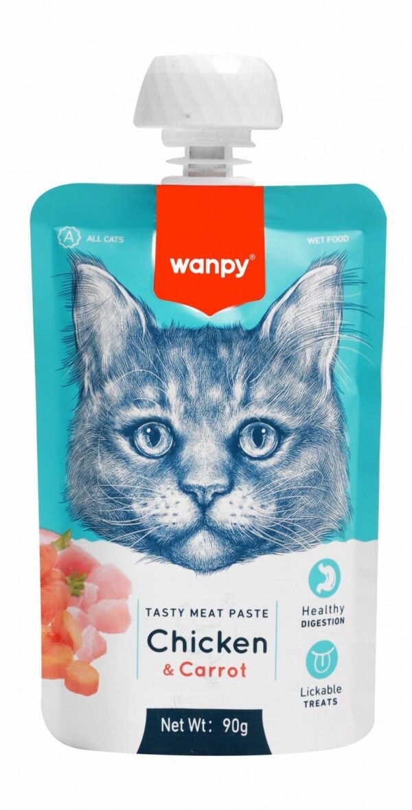 Wanpy Cat Treat Paste with Chicken & Carrot, 90 g