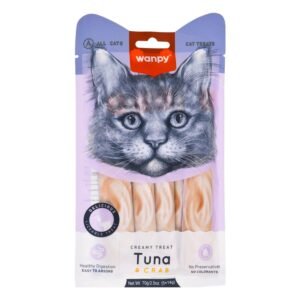 Wanpy Creamy Cat Treats with Crab & Tuna (5 Pieces), 70 g