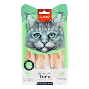 Wanpy Creamy Cat Treats with Tuna & Scallop (5 Pieces), 70 g