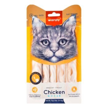 Wanpy Creamy Chicken & Crab Cat Treats, 5 x 14 g
