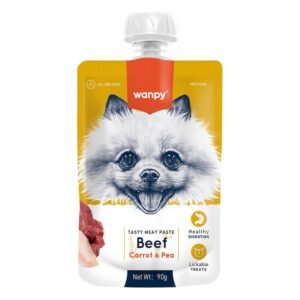 Wanpy Dog Treat Paste with Beef, Carrot & Peas, 90 g