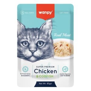 Wanpy Super Premium Wet Cat Food with Chicken & Codfish, 85 g