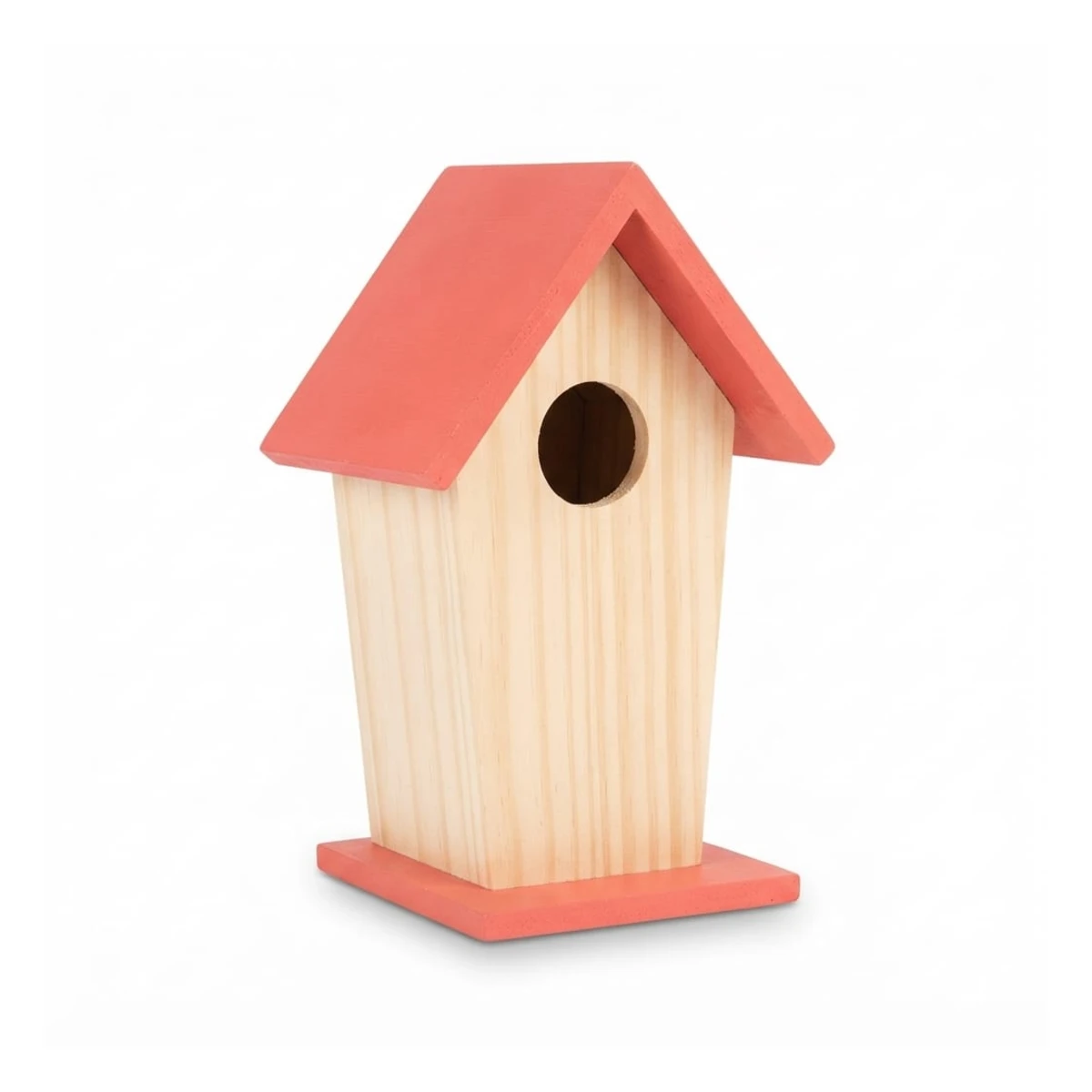 Wooden Bird House Decorative Hanging Nest Box with Red Roof