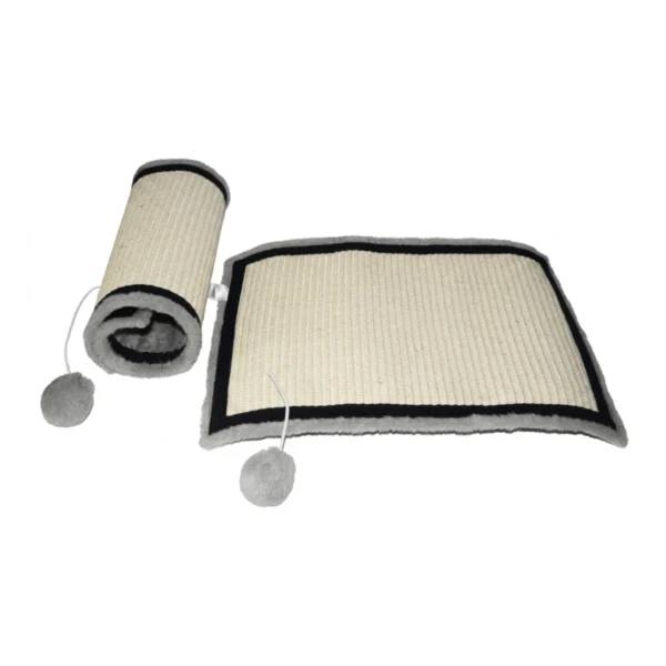 Zoofari Sisal Cat Scratching Mat with Play Ball Durable Furniture Protector Pad